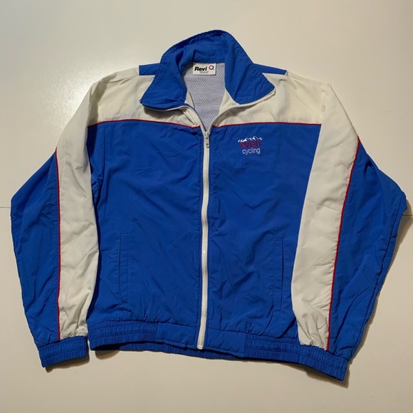 Revi Evian Cycling Mountain Range Windbreaker Bike Full Zip Track Jacket - Picture 1 of 9